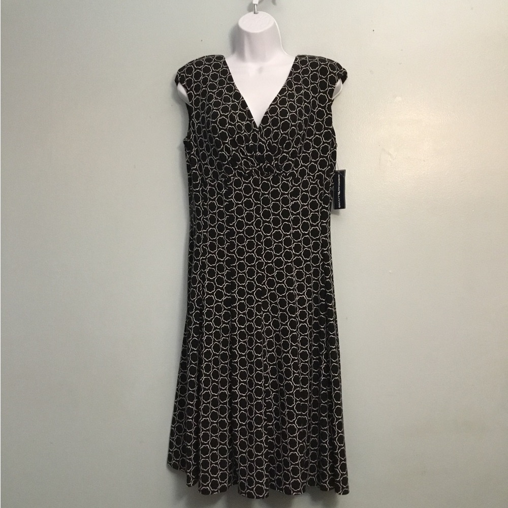 American Living Black and White Patterned Midi Dress - Picture 14 of 15
